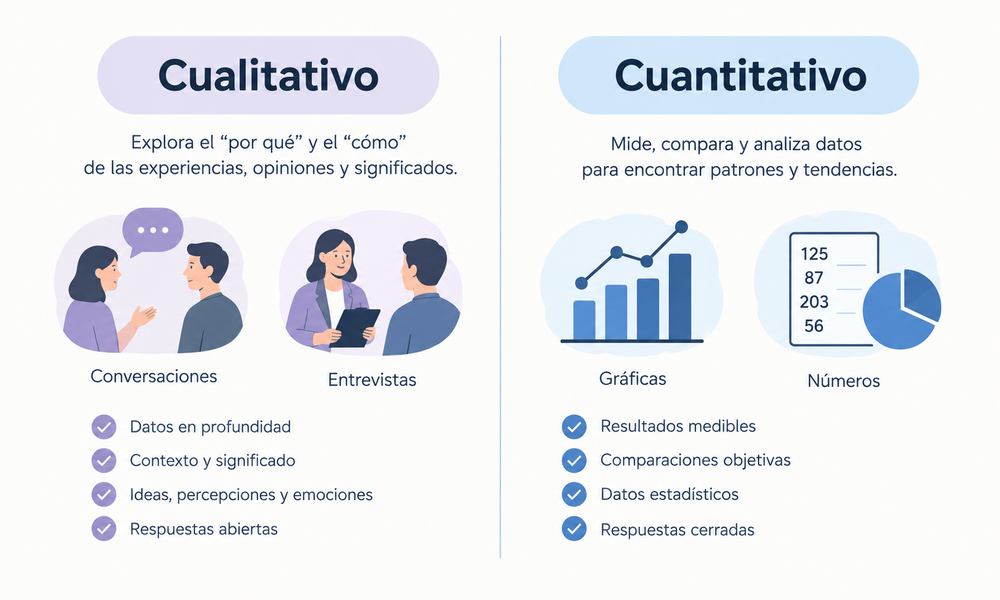 Tipos de estudios de mercado cualitativos vs cuantitativos